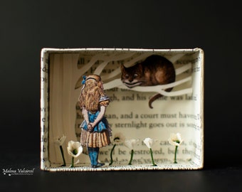 Matchbox Art - Diorama - We Are All Mad Here - Alice in Wonderland