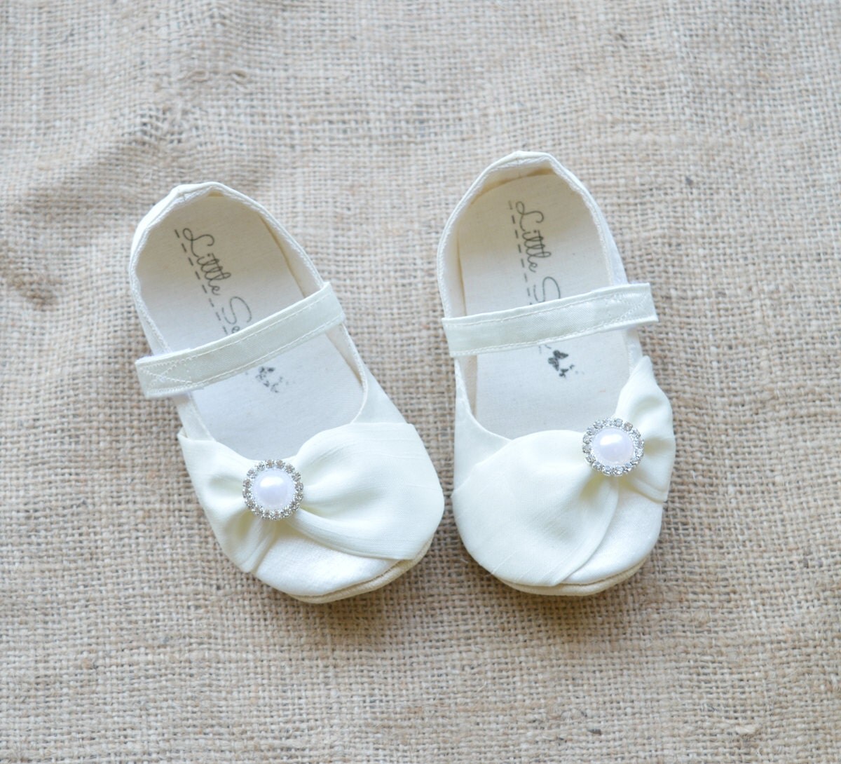 Christening Shoes Baptism Shoes White Baby Shoes by littleserah