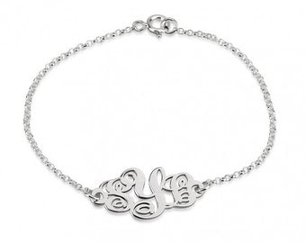 Sterling Silver Monogram Bracelet