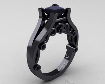 george k classic 14k black gold 125 ct princess onyx engagement ring r361 14kbgyx - Black Onyx Wedding Ring george k classic 14k black gold 125 ct princess onyx engagement ring r361 14kbgyx - Black Onyx Wedding Ring