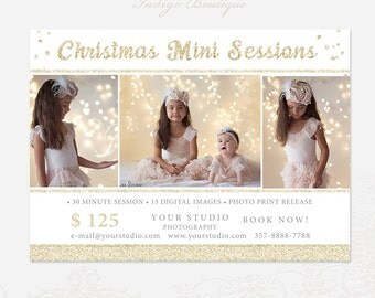 Holiday Mini Session Photography Marketing Board - Christmas Mini Session - PSD Template 015 - ID245, Instant Download