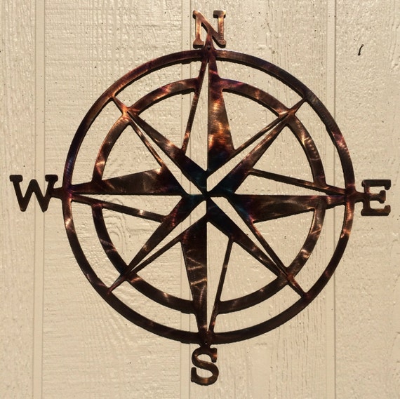 Compass Rose Nautical Metal Wall Art