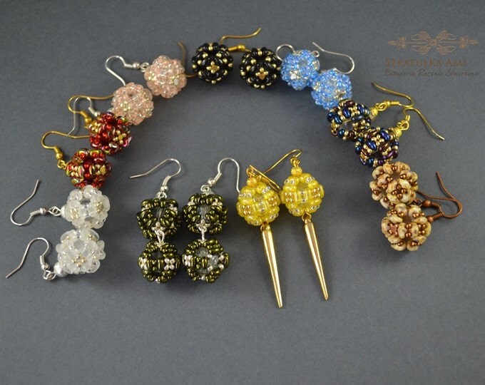 Black Gold ball earrings Round earrings Woven earrings Gift for her Shining earrings Small earrings Fashionable earrings Women Girls Seed