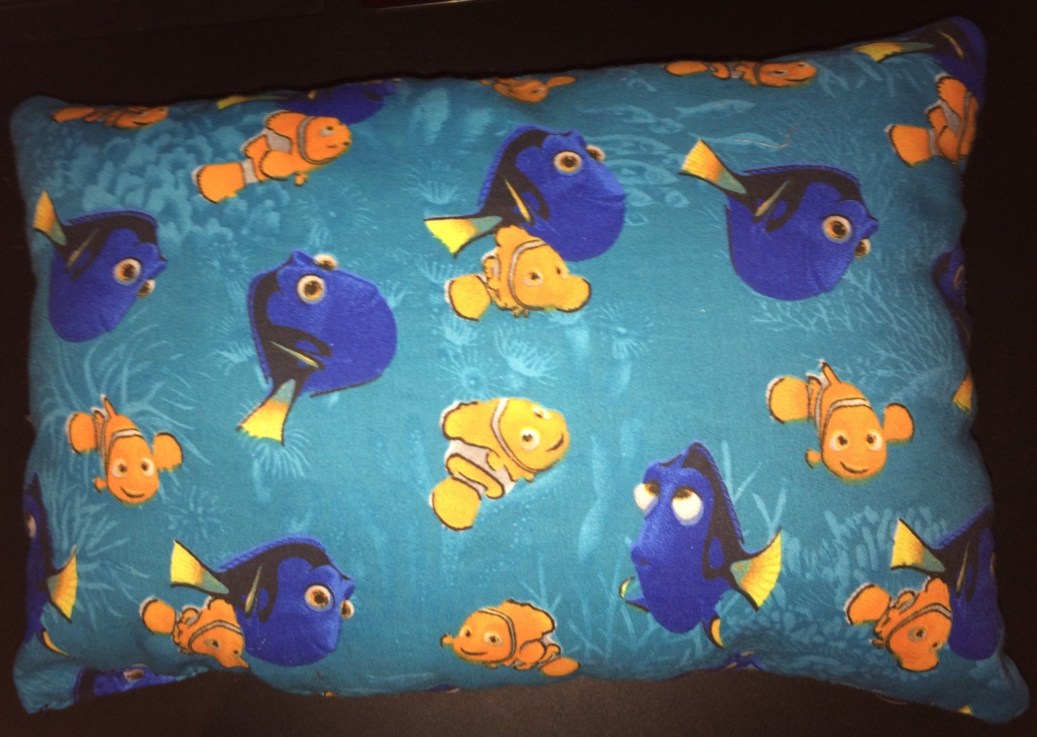 Finding Dori movie pillow nemo fish Disney blue water by seweyesew