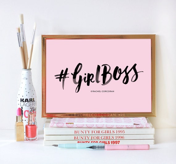 Items similar to GIRLBOSS Poster Girl Boss Typographic Print Hand