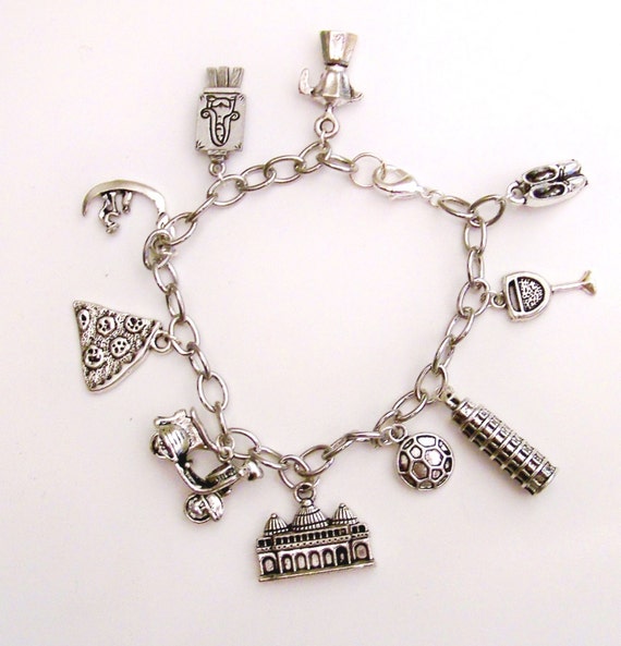 Italy Themed Charm Bracelet Everything by InspiredDesignsByRob