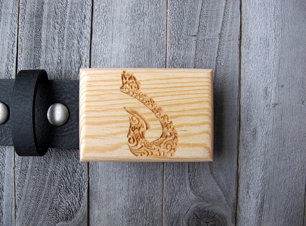 Fish Hook Belt Buckle Handmand wooden Belt Buckles with
