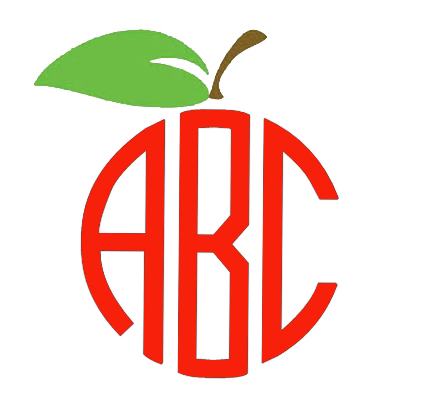 Circle cut monogram apple custom circle cut apple decal Circle cut monogram apple custom circle cut apple decal
