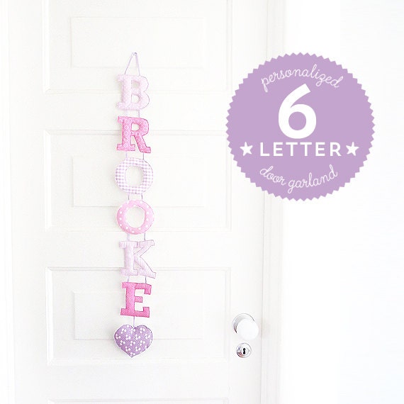 Customized Handmade Fabric Door Hanging Garland - 6Letter Name Il_570xn