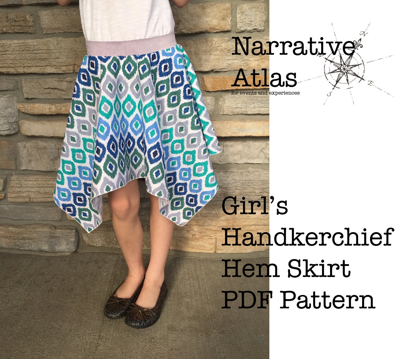 Girl's Handkerchief Hem Skirt PDF Sewing Pattern