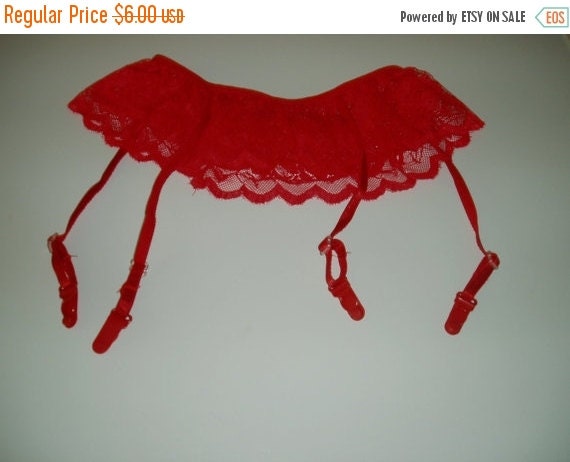 vintage garter belt vintage lingerie red lingerie by DivaDecades