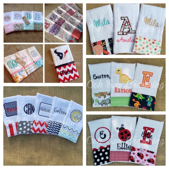 Personalized Burp Cloths