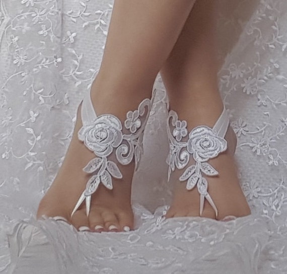 Unique Barefoot sandals, nude shoes, foot decoration, yoga clothes, beach wedding barefoot sandals, bridesmaid gift, free ship, handmade,