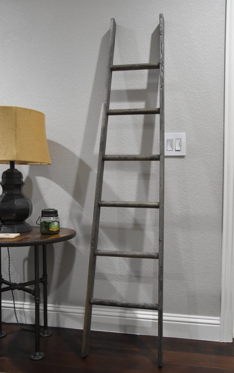 6' Tapered Ladder Vintage Rustic Blanket Ladder Quilt