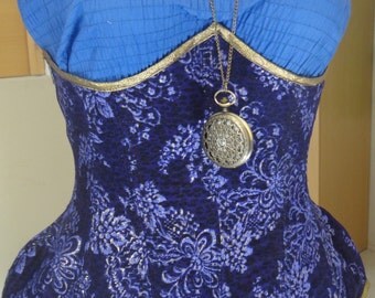 MADE-TO-ORDER Lilac Brocade Spotted Steampunk Hourglass Underbust