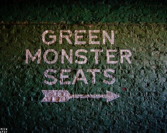 Boston Red Sox Photography / Massachusetts Photography / Wall Art / Baseball Home Decor / Green Monster Seats; Fenway Park, Boston