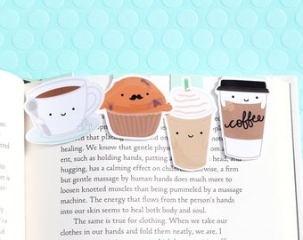 Coffee Set Magnetic Bookmarks (Mini 4 Pack)