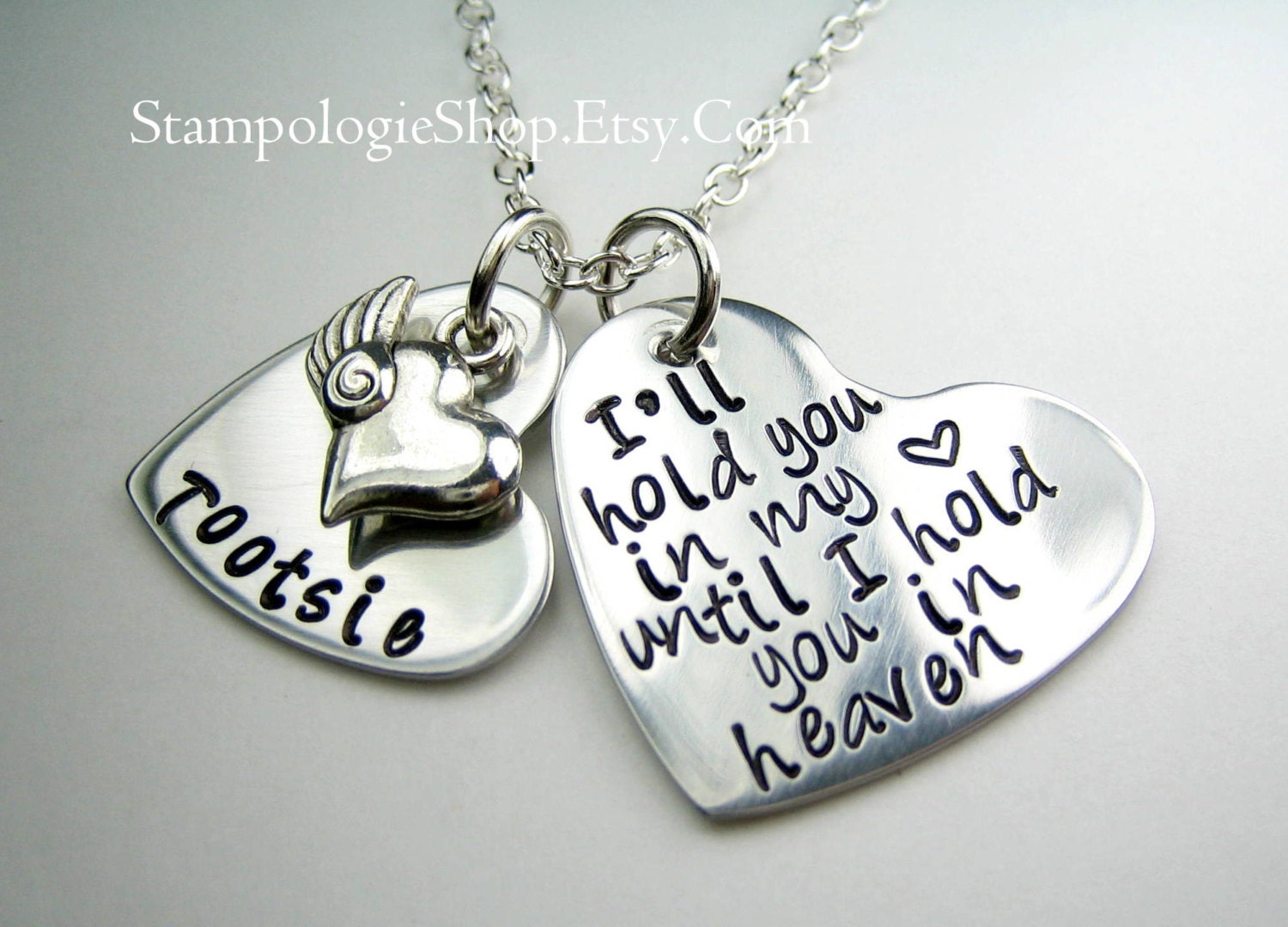 Pet Memorial necklace I'll hold you in my heart until I