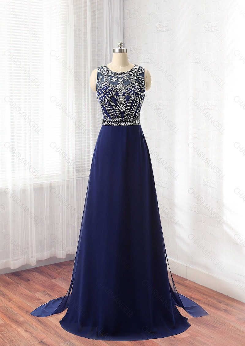  Navy  Blue  prom  dress  formal  dress  evening dress  homecoming