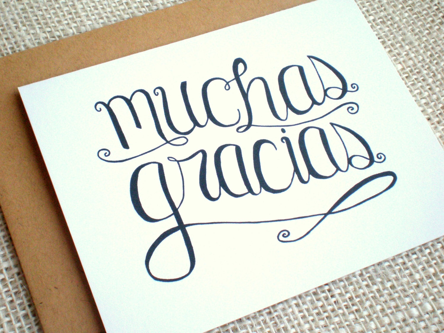 Set Of 10 Thank You Cards Hand Lettered Muchas Gracias