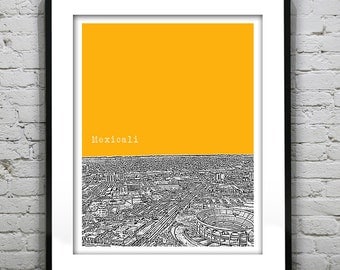 Mexicali Mexico SkylinePoster Art Print