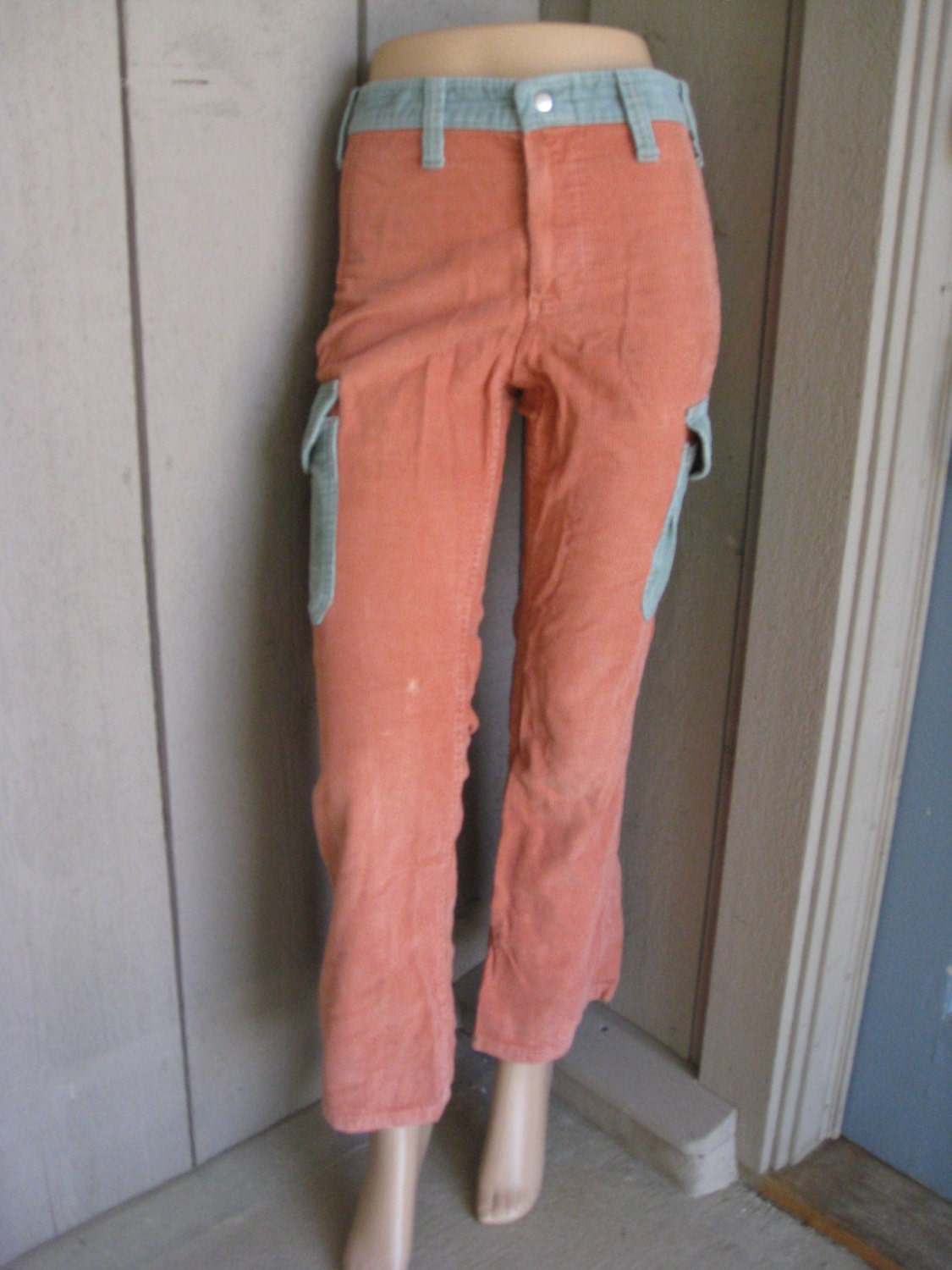 two tone corduroy pants