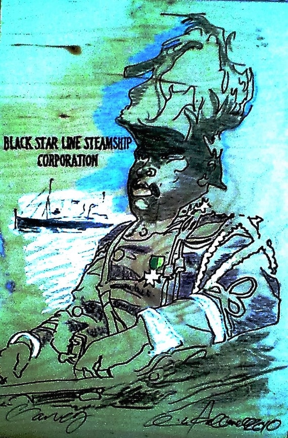 Marcus Garvey Portrait Jamaica Africa Black Star Line by VitoArt