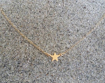 Gold Star Necklace, Tiny Star Pendant, Tiny Star, Gold Necklace, Gold Star
