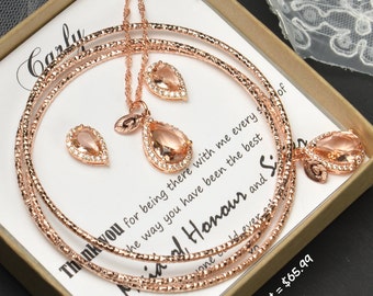 Blush Pink Bridal Jewelry Rose Gold Bridesmaid Jewelry Earring Blush Bridal Jewelry Blush Bridesmaid Earrings Rose Gold Earring Rose Gold