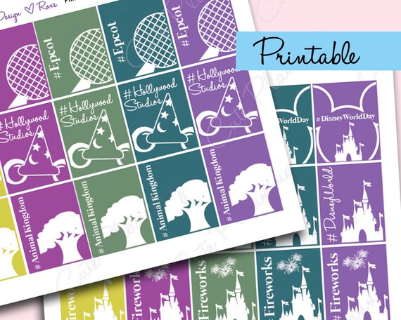 Walt Disney World Printable Planner Stickers / Print Planner