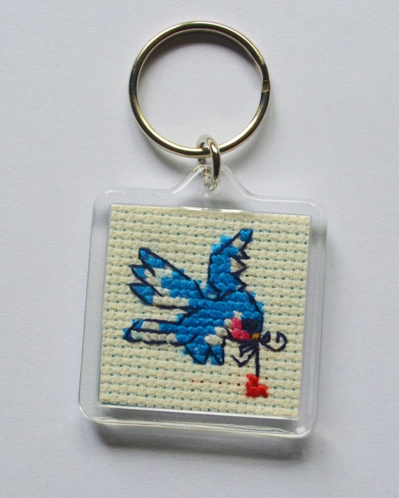 Counted Cross Stitch Key Ring Kit Super Cute Little Bluebird