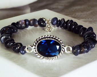 Cynthia Lynn "SULTRY SAPPHIRE" Sterling Silver Blue Sapphire September Birthstone Beaded Bracelet