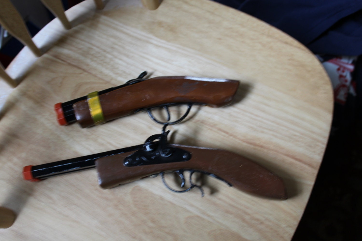 Vintage Parris Double Barrel Wooden Toy Cap Guns Savannah Tn