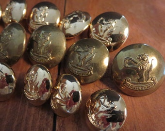 Lot De 50 Boutons Militaires Français Dorés - Métal, 15 Mm, Pour Costume Ou Blazer Vintage