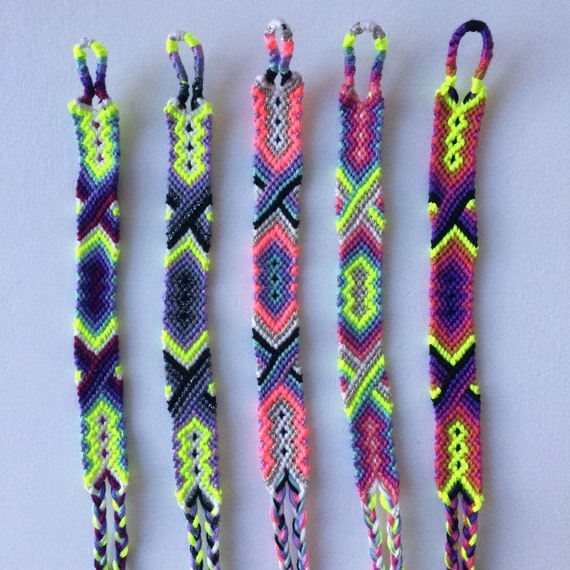 Items Similar To Friendship Bracelets With Neon Floss On Etsy