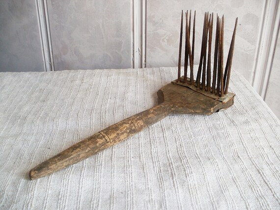 Primitives antique wooden wool comb Country by VintagePresents