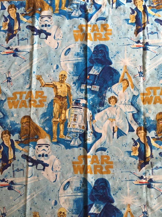 Vintage Star Wars sheet curtains set of 2 flat fabric