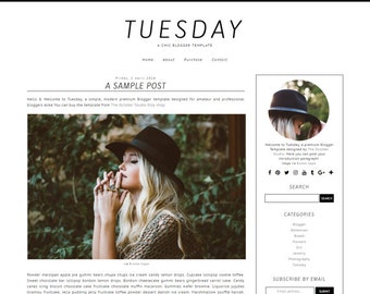 Tuesday - Pre-made Blogger Template (Blogspot.com Template) - Mobile-Friendly