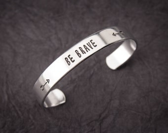 Customized "Be Brave" cuff bracelet, mom bracelet, grandma bracelet