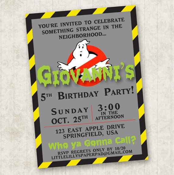 Ghostbusters Birthday Invitation