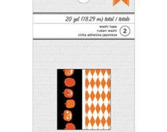 Jack O Lantern Pumpkin Orange Diamond Patterned Washi Tape Scrapbooking Decoration Sticker - Halloween