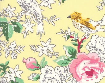 Cat Fabric, Meow or Never Fabric - Paint by Number Cats by Erin Michaels for Moda Fabrics 26111 17 - Sunshine Yellow - 1/2 yard