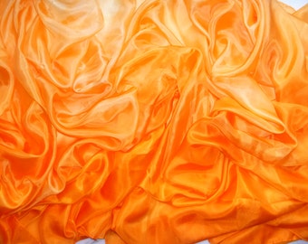 Belly Dance Veil, Silk Veil Brilliant Orange Bellydance Silk Veil