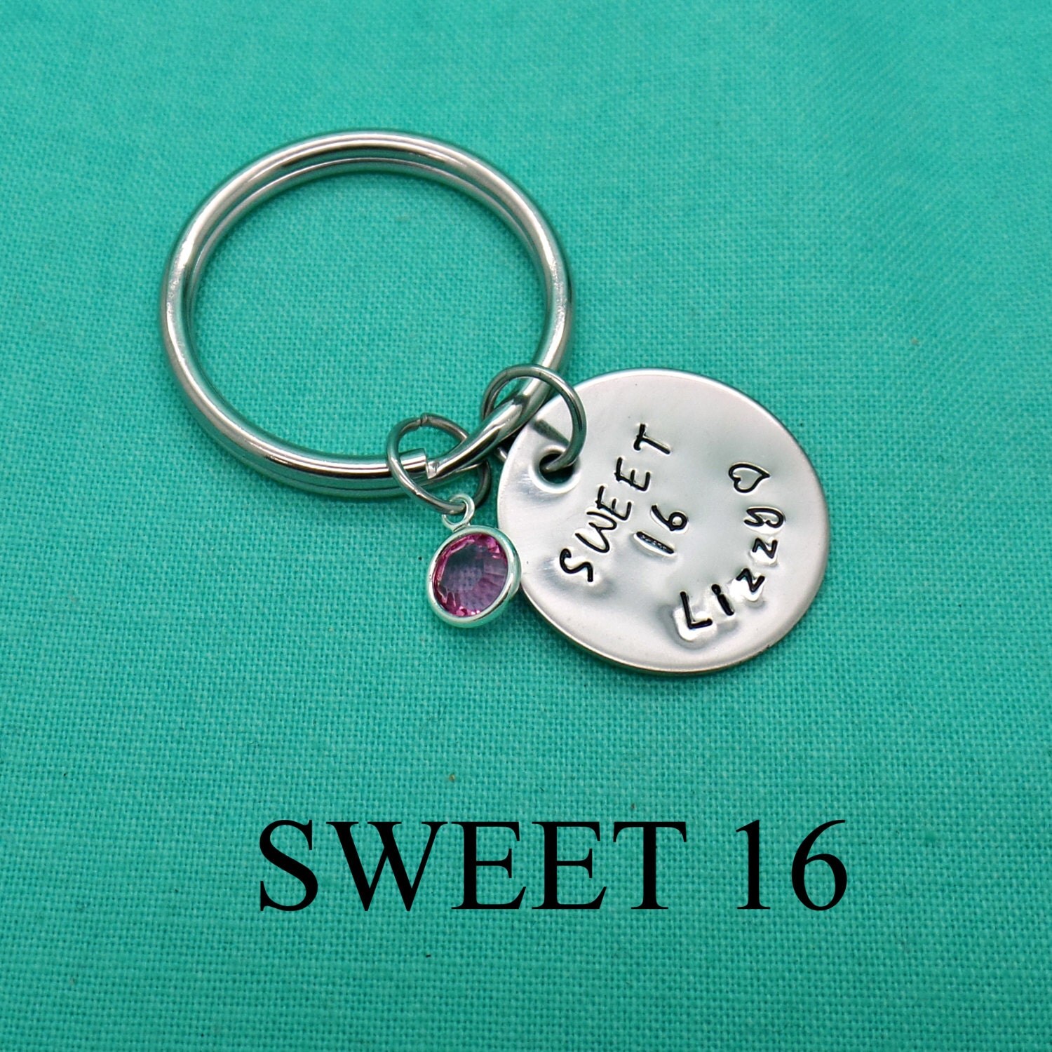 Personalized Sweet 16 Keychain Birthday Gift For Her