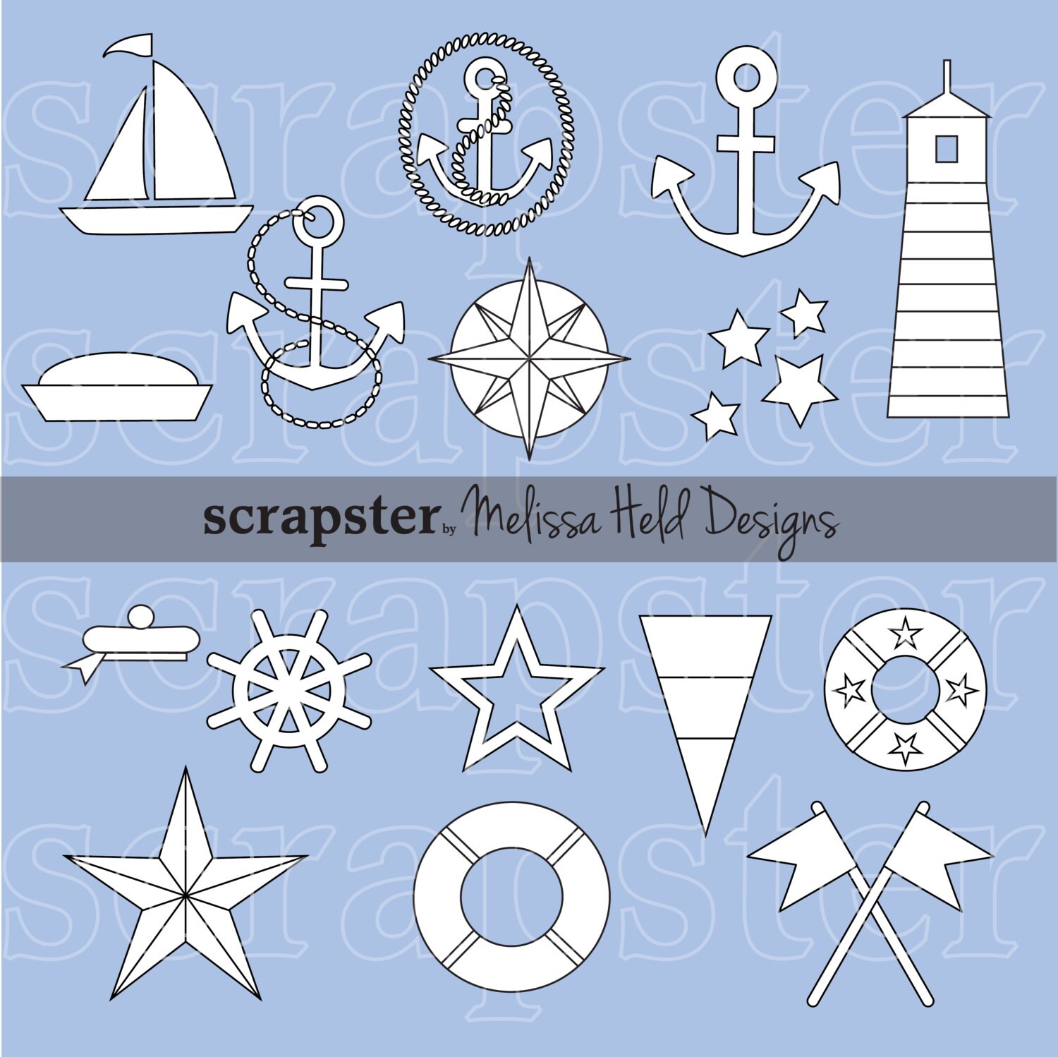 Nautical Outline Clipart