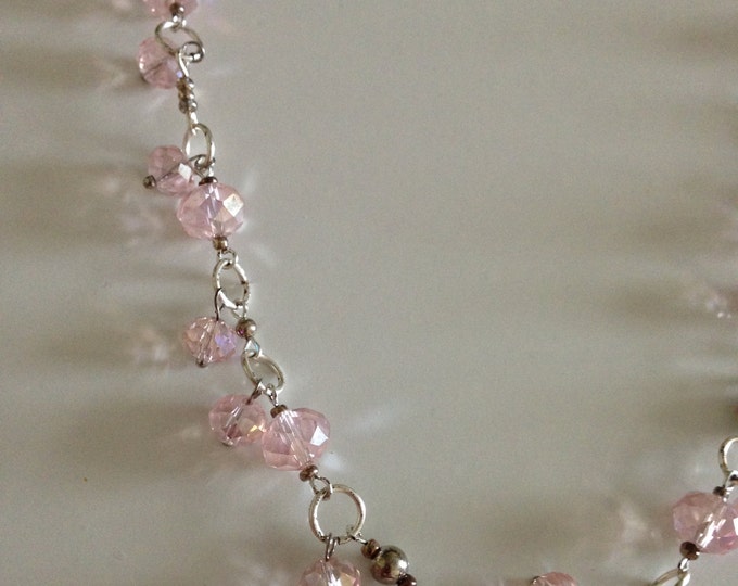 hand beaded pink necklace