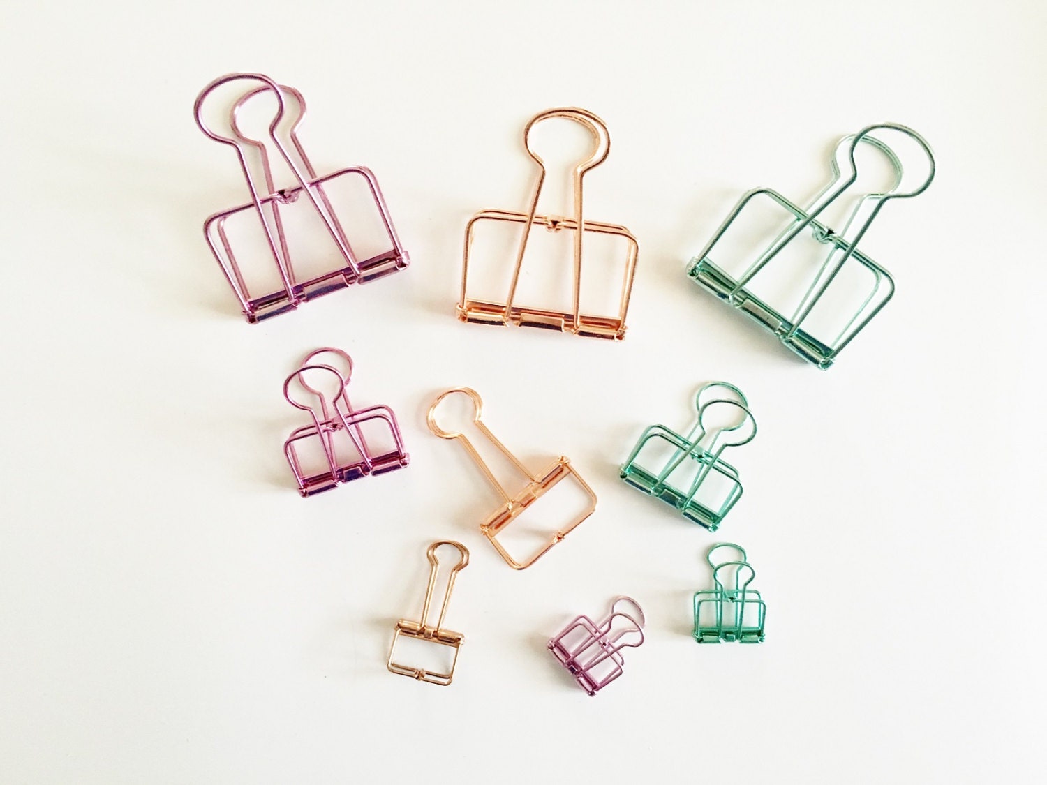 15 Medium Binder Clips / Ligne Clips by PapergeekCo on Etsy