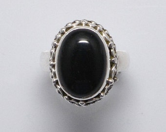 Black Onyx ring - Black stone ring - Black Onyx Ring - Cleopatra - Black Onyx and 925 Silver ring