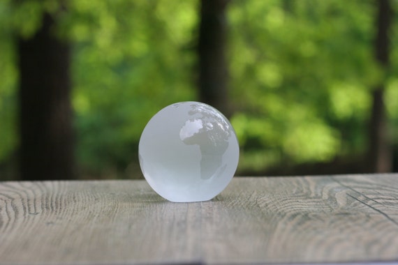 Vintage Glass World Globe Paperweight / Globe by theretrobeehive