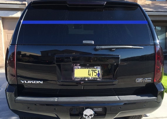 Police Support Thin Blue Line Rear Window by LuckyGirlDesignLoft